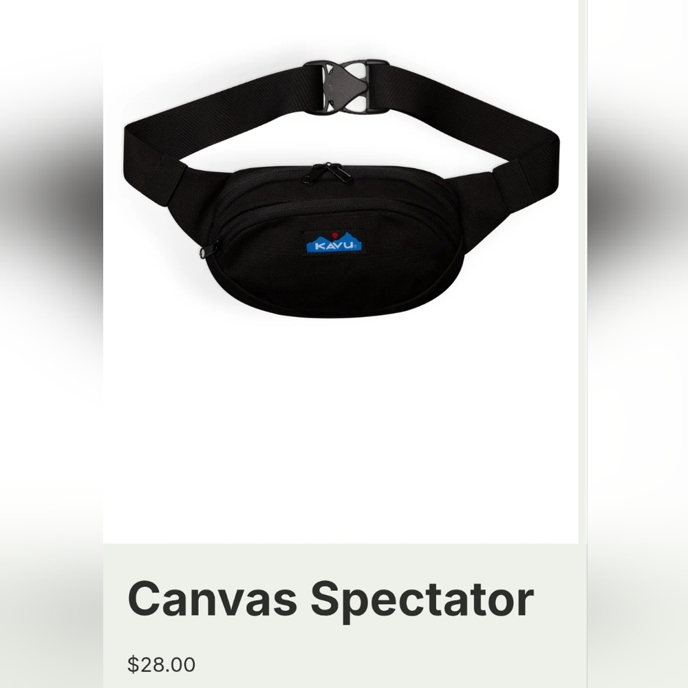 NWT Kavu Canvas Spectator Hip Belt Bag in BLACK